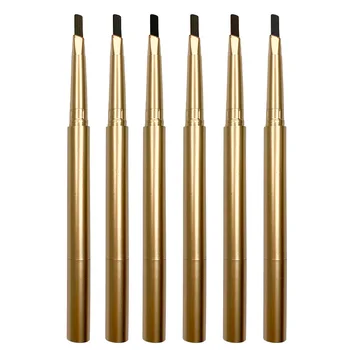 Zlaté trubice dvojité hlavu automatické otáčanie obočie ceruzka môže byť prispôsobený s nízkou MIN veľkoobchod prispôsobené súkromné štítok kozmetika