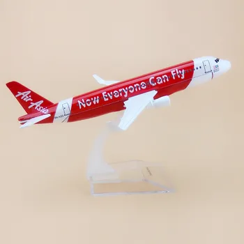 Zliatiny Kovov Červená Air Asia Airlines A320 Lietadlo Model Ázia Airbus 320 Dýchacích ciest Rovine Model Lietadla Deti Darčeky 16 cm