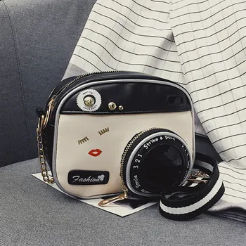 Značka dizajnér dámy messenger reťazca fotoaparát tvar, dizajn, malé námestie, taška Messenger taška mäkká PU kože lete rameno