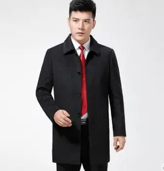 ZNG 2020 nové Zimné nové dlho vlnené vlnené kabát mužov kabát stredného veku značky cashmere kabát otca oblečenie