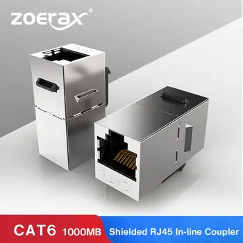 ZoeRax CAT6 Keystone Jack Inline Spojka Sheilded RJ45 8P8C Konektor Cat6/Cat5e 1000MB pre Ethernet LAN Kábel Extender Adaptér