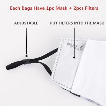 Zohra Mechanické Tlač Masku na Tvár Opakovane Ochranné PM2.5 Filtra Úst Maska Proti Prachu Maska Vetru, Nastaviteľný Pleťové Masky