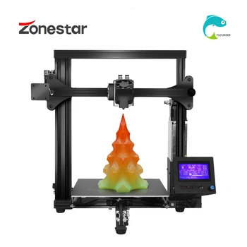 ZONESTAR Hot Predaj Klasiky Dual Vytláčacie Miešanie Farieb Rýchly a Jednoduchý Montáž Vysokou Presnosťou Full Metal Hliníkovým 3D Tlačiarne DIY Kit