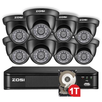 ZOSI 8CH 1080N 720P 4-v-1 TVI CVBS AHD CVI kamerový DVR Auta Nightvision Bezpečnosti Bullet Dome Kamery CCTV Systému