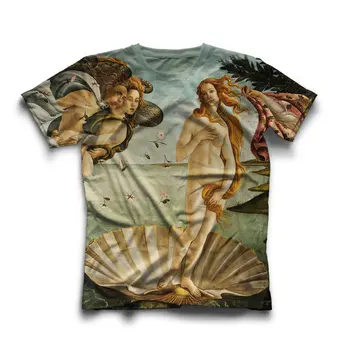 Zrodenie Venuše Unisex tričko Sandro Botticelli maľovanie na tričko bežné dievčatá hore tees vysoko kvalitné 3D full print t shirt