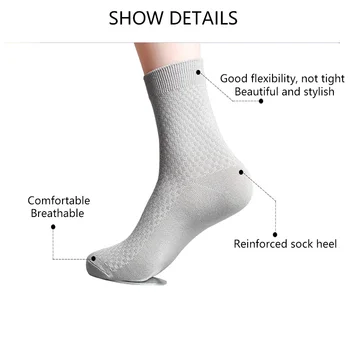 ZTOET Značky pánske Bambusové Vlákno Ponožky New Black Business Priedušná Dezodorant, Kompresné Ponožky Mužov Dlhé Ponožky Veľká Veľkosť EU38-48