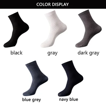 ZTOET Značky pánske Bambusové Vlákno Ponožky New Black Business Priedušná Dezodorant, Kompresné Ponožky Mužov Dlhé Ponožky Veľká Veľkosť EU38-48