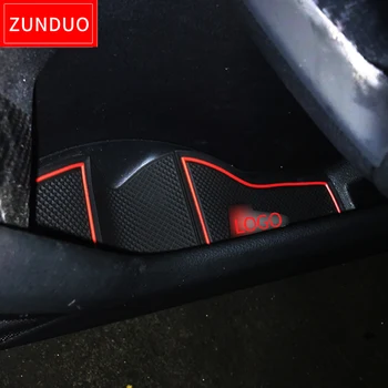 ZUNDUO Anti-Slip Brány Mat Slot pre Audi A4 B8, B9 2008-2019 RS4 S4 S line RS 4 Príslušenstvo Dvere Pad Auta Držiaky nápojov RED WHITE