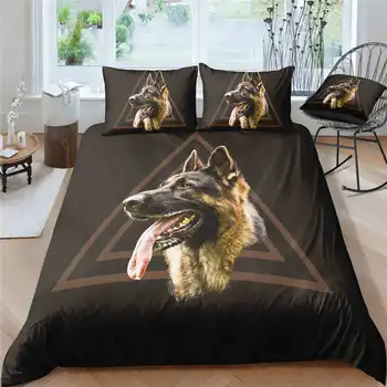 Zviera Pes posteľná bielizeň Sady 3D Tlač Perinu Nastaviť Manželskou posteľou King Size