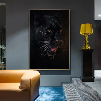 Zvieratá, Umenie Black Leopard Panther Plátno na Maľovanie na Stenu, Obrazy na Steny v Obývacej Izbe Umenie Plagáty Vytlačí Domov Cuadros Dekorácie