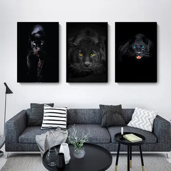 Zvieratá, Umenie Black Leopard Panther Plátno na Maľovanie na Stenu, Obrazy na Steny v Obývacej Izbe Umenie Plagáty Vytlačí Domov Cuadros Dekorácie