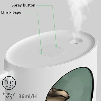 Zvlhčovač vzduchu USB Ultrazvukové Aróma Difuzér, Umidificador Bird Song Hudby LED svetlo, Aromaterapia Esenciálny olej Humidificador
