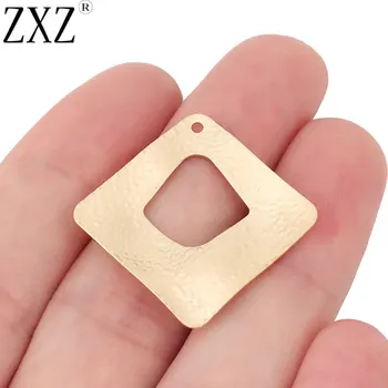 ZXZ 10pcs Matné Zlato Geometrické Námestie Charms Prívesky pre Náušnice Šperky Čo Zistenia