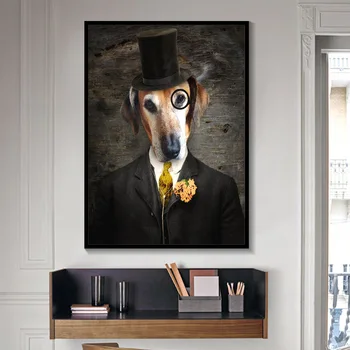 Zábavný Pes, Mačka, Vlk Fox Portrét Nordic Plagát Na Stenu Obrázky Obývacej Izbe Plagáty Vytlačí Na Stenu Umelecké Plátno Na Maľovanie Obraz Bez Rámu