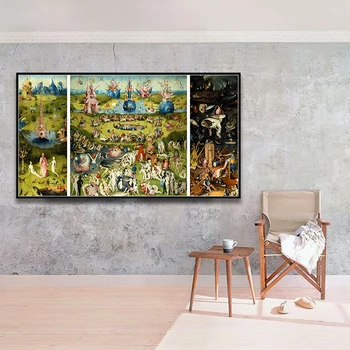 Záhrada Pozemských Radosť A Pekla Hieronymus Bosch HD Detaily Plátno Tlačiť Maliarske Umenie, Domáce Dekorácie Pre Obývacia Izba