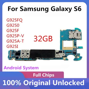 Základná doska Pre Samsung Galaxy S6 okraji G925F G925P G925V G925A-T G925I G9250 Pôvodné Odomknutý 32GB Logika Palube S Plnou Čipy