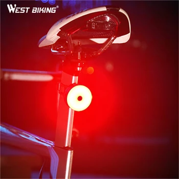ZÁPAD CYKLISTIKA Bicyklov Svetla Nabíjateľná Beží Svetlo Vodotesné Zadné Flash Požičovňa LED zadné svetlo na Prilbu Lampa Cyklistické Príslušenstvo