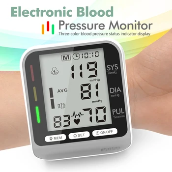 Zápästie Tlaku Krvi Inteligentné Elektronické Digitálne Prenosné BP Monitor Sphygmomanometer Pre Domáce Použitie Tonometer Blood Presure Meter