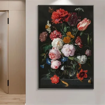 Zátišie s Kvetmi v Sklenenej Váze olejomalieb tlač na Plátno Umenie Plagáty A Vytlačí Barokové Umenie Fotografie Domova