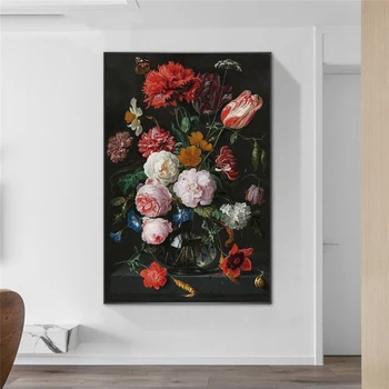 Zátišie s Kvetmi v Sklenenej Váze olejomalieb tlač na Plátno Umenie Plagáty A Vytlačí Barokové Umenie Fotografie Domova