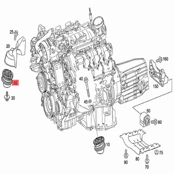 Závesy motora Gumy Vpredu Vľavo=Právo 2212401117 Pre Mercedes-Benz S-CLASS (W220) S280 S320 S350