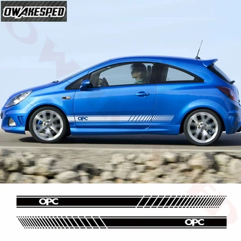 Závodné Športové Pruhy Dvere Auta Strane Sukne Nálepky Auto Telo Vinylové Nálepky Pre Opel OPC Vonkajšie Príslušenstvo