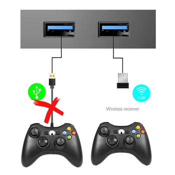 ÚDAJE ŽABA 2.4 G Bezdrôtový ovládač pre Xbox 360 Ovládač pre Microsoft PC Windows 7 8 10 Gamepad pre Android Telefónu