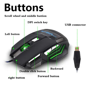 ÚDAJE ŽABA Káblové USB Gaming Mouse Na Overwatch 7 Tlačidiel 5500DPI Stlmiť Hráč Myší Hráč LED Optické Myši Na Počítač PC, Notebook