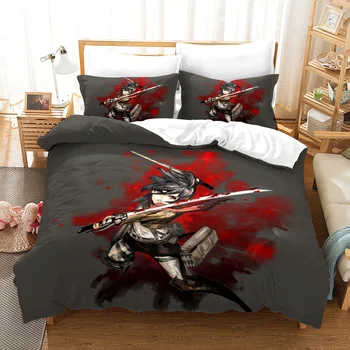Útok na Titan posteľná bielizeň Nastaviť King Size Japonsko Anmie Mikasa Ackermana Shingeki No Kyojin Perinu Dvojité 3D Deka bytového Textilu
