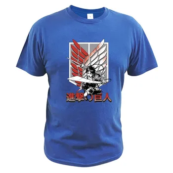 Útok Na Titan T-Shirt Krídla Slobody Tričko Japonský Manga Série Bavlna T-shirt EÚ Veľkosť Kvapka Loď