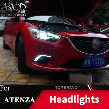 Čelová Lampa Pre Auto 2013-2016 Mazda 6 Atenza Svetlomety, Hmlové Svetlá pre Denné svietenie DRL H7 LED Bi Xenónové Žiarovky Auto Príslušenstvo
