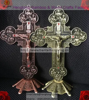 Červená meď á Pravoslávnej Cirkvi Kovové Kamene Kríž Pána Ježiša Krista, ktorý stál kríž, výzdoba kostola,katolícky kríž