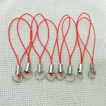 Červená mobilné prípade Lariat ozdobná šnúrka na uniforme skok krúžky malé Lano keychain taška Charms háčiky string príslušenstvo dangles collador de lazo plavidlá