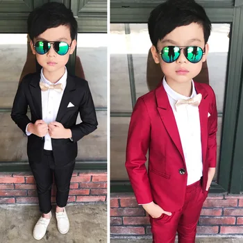 Červená/čierna Farbou Svadobné Dieťa Vyhovovali Jemné štíhle Baby Boy kostým Školský Výkon zobraziť Dieťa Blejzre vyhovuje, Dobrá Kvalita