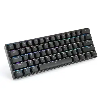 Čierna 60% NKRO bluetooth 5.0 Typ-C RGB PBT Double Shot Keycap 61 Klávesov Mechanical Gaming Keyboard