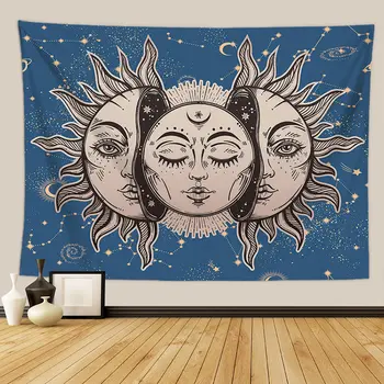 Čierna A Biela Mandala Kvetinový Sun Moon Gobelín Hippie Psychedelic Tém Indickej Stenu, Koberce, Deky Koľaji Dekor Pozadí Handričkou