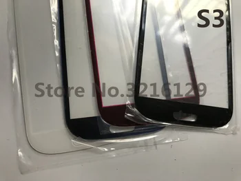 Čierna/biela/modrá/červená i9300 Predné Vonkajšie Sklo Objektívu náhradné pre Samsung Galaxy S3 GT-I9300 dotykový LCD displej+ Lepidlo +Nástroje