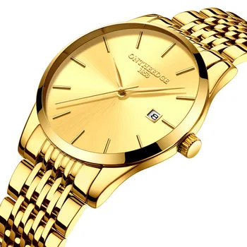 Čierna Modrá Sledovať Mužov Top Značky Luxusné pánske Quartz Zlaté náramkové hodinky z Nerezovej Ocele, Vodotesné Kalendár Hodiny Muž reloj hombre