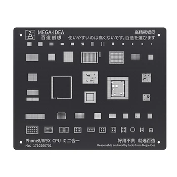 Čierna Oceľ BGA Reballing Vzorkovníka Kit pre iPhone 11 11Pro XS XS MAX XR X 8P 7P 8 7 6 6 CPU IC Čip Tin Výsadbu Spájkovanie Net