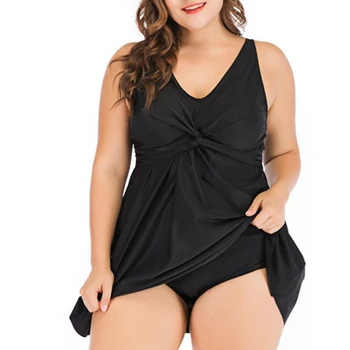 Čierne Jednodielne Plus Veľkosť Swmsuit S Sukne Ženy Veľké Veľkosti Plaviek 2020 Plávať Šaty Celé Plavky Plávanie Pláž Nosiť Šaty