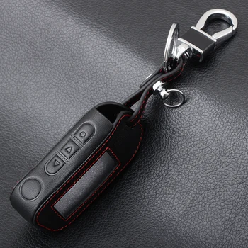 Čierne Kožené A93 Kľúča Vozidla puzdro pre Starline A39 A63 Dve Spôsobom, Auto Alarm, Diaľkové ovládanie LCD Vysielač KeyChain