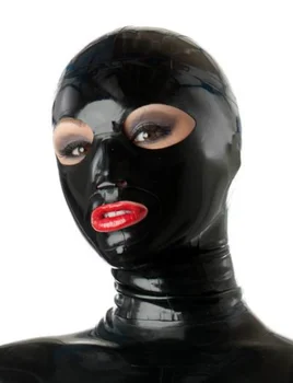 Čierne Latexové Kapota Gumy Masku Plnú Tvár s Zips Cosplay Maska pre dospelých hry otroctva maska hoodmask latex maska fetish bdsm sex