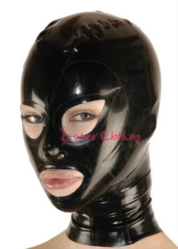 Čierne Latexové Kapota Gumy Masku Plnú Tvár s Zips Cosplay Maska pre dospelých hry otroctva maska hoodmask latex maska fetish bdsm sex