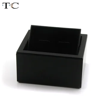 Čierne Luxusné Cufflink Box Putá Flip Rotujúce Darčeka Odkaz Krku Kravatu Úložný Box Cestovné Pánske Šperky Zobraziť Balenie Box