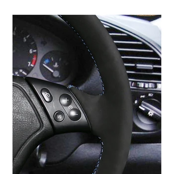 Čierny Semišový DIY Ručne šité Auto Volant, Kryt pre BMW Radu 3 E36 1996-2000 E46 1998-2000 E36 Z3/7 1995-1999