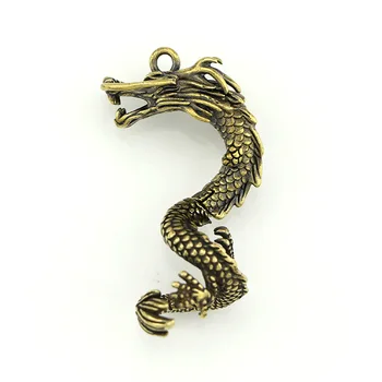 Čistej Mosadze Lietajúci Drak Keychain Retro Medi Čínskeho Zverokruhu Dragon Visí Auto Prívesok Na Pás Prívesok Ornament Šperky, Darčeky