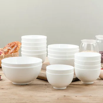 Čisto biele kosti čína miske in Nordic štýl domov keramiky reštaurácia riad rezancové polievky misku ryže misa