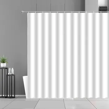 Čistá Farba Jednoduché Sprchový Záves Nastaviť Geometrické Prekladané Kúpeľňa Pozadie Obrazovky Vaňou Dekorácie Nepremokavé Polyesterové Tkaniny