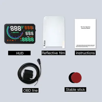 Čína Hot Predaj L8 5.5' Auto HUD OBD2 Head-Up Displej Digitálny Rýchlomer čelné Sklo Projektor Temp. Spotreba paliva L8 HUD