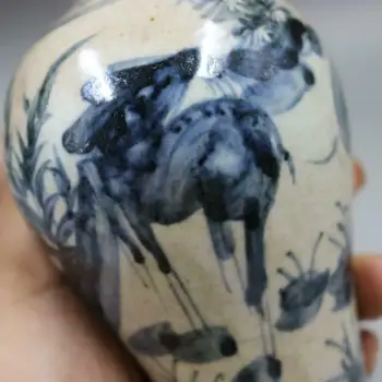 Čínske Staré Porcelánové, Ručne maľované Modré A Biele Porcelánové Pulm Váza Kvet Fľaša Domáce Dekorácie